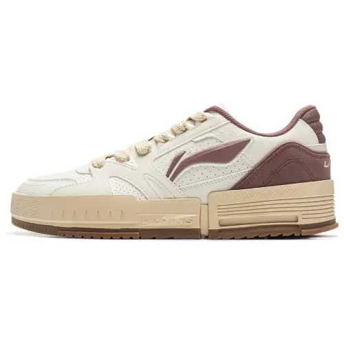 Li Ning Inner Side Slip Resistant Cushioning Abrasion Resistant Low top Skateboard Shoes Men's White Umber