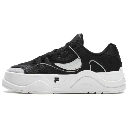 FILA FUSION 50 50 Skateboarding Cushioning, Wear Resistant Low top Skateboard Shoes Women's Black/Lunar Rock Gray