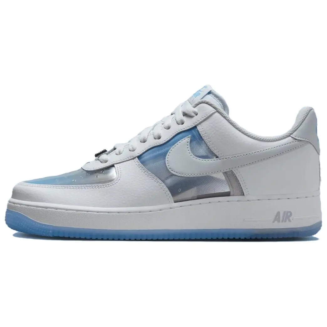Nike Air Force 1 Abrasion Resistant Low top Skateboard Shoes Men's White Blue