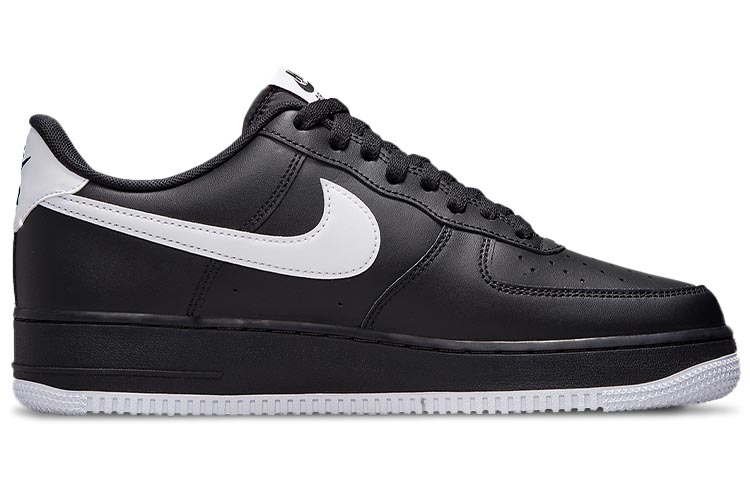 Мужские кроссовки Nike Air Force 1 (черные / белые) — Чёрный / белый — фото 2