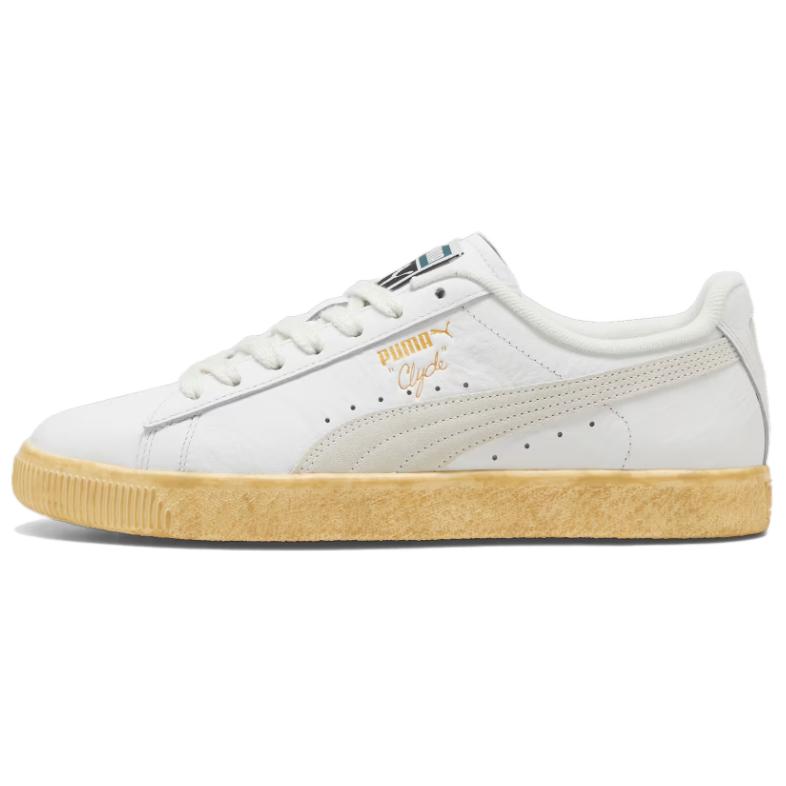 PUMA Clyde Low top Skateboard Shoes Unisex White Yellow