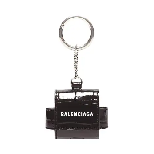 Balenciaga Cash Cow Leather Earphone Case Men's Dark Gray
