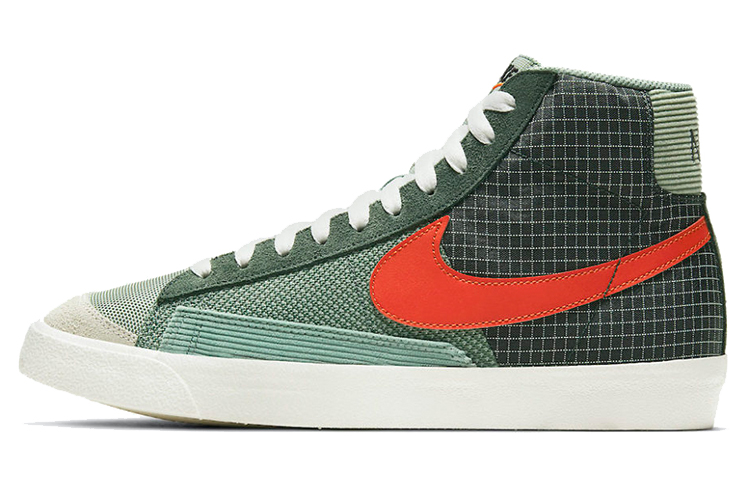 Мужские кеды Nike Blazer 77 Patch "Dutch Green" (зелено-оранжевые) — фото 1
