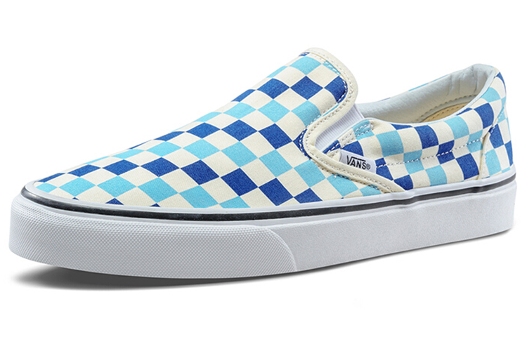 Слипоны Vans slip-on (голубо-белые) — Синий / белый — фото 2