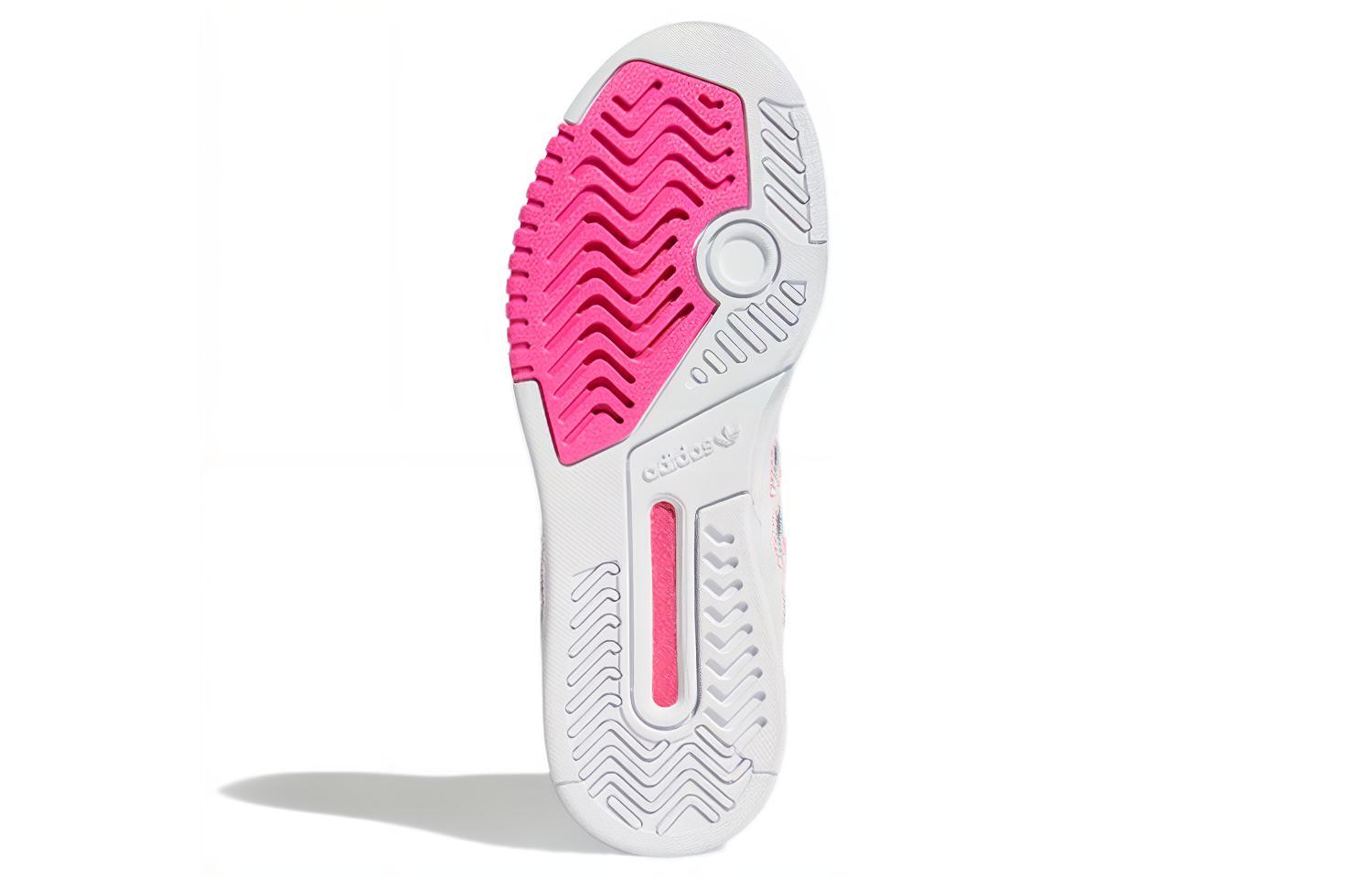 Женские кеды adidas originals Drop Step (белый / розовый / серый) — фото 6