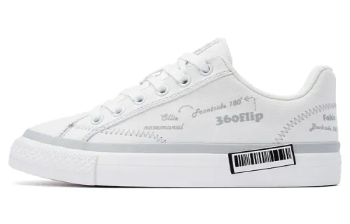 Pony Winner Textile, Synthetic Leather Coverage Slip Resistant Cushioning Low top Skateboard Shoes Unisex Gray White