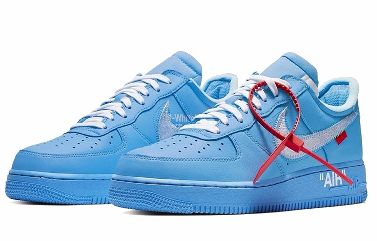 Унисекс кеды OFF-WHITE x Nike Air Force 1 07 MCA (синие) — Синий — фото 3