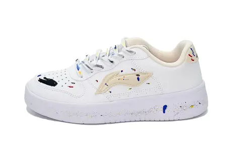 Li Ning Floating Boat Slip Resistant, Abrasion Resistant, Lightweight Low top Skateboard Shoes Women's White