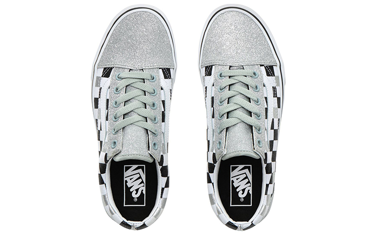Женские кеды Vans Old Skool Glitter Checkerboard' (серые) — фото 4