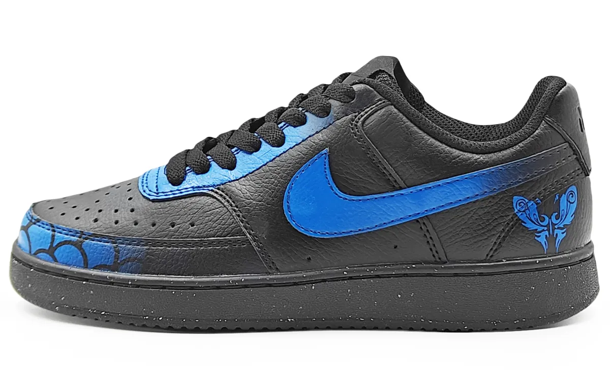 Nike Court Vision Low NN Abrasion Resistant Low top Skateboard Shoes Unisex Black Blue