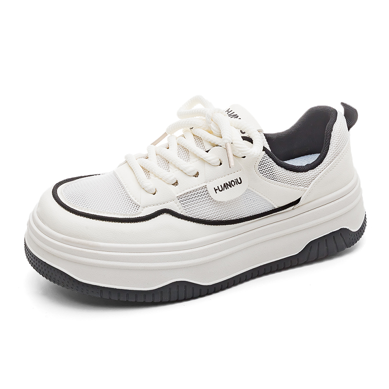 HUANQIU PU, Textile Slip Resistant Abrasion Resistant Low top Skateboard Shoes Women's Beige Black