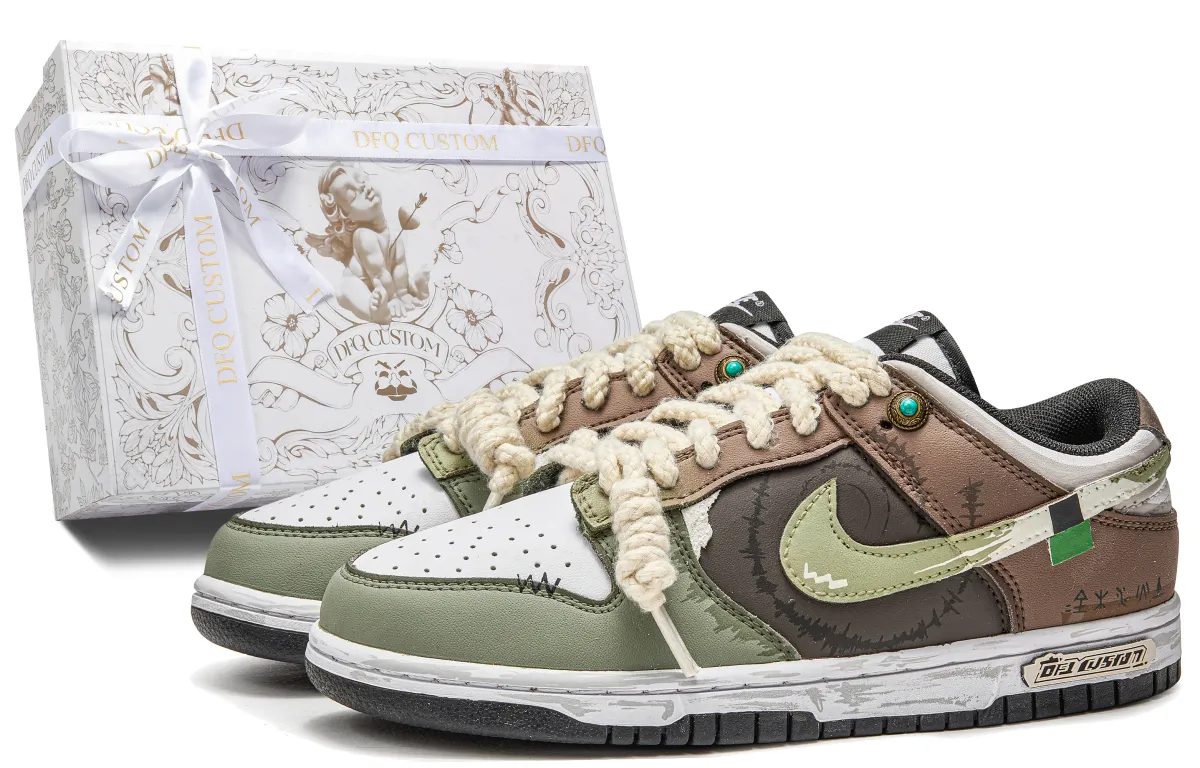 Nike Dunk Box, Jungle Adventure Quick Dry Abrasion Resistant Balance Low top Skateboard Shoes Men's