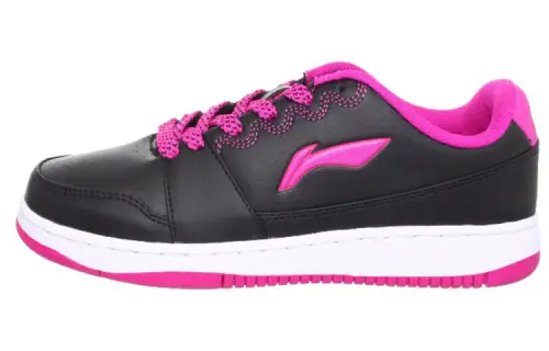 Li Ning Skateboard Shoes Women's Low Top Black/White/Pink