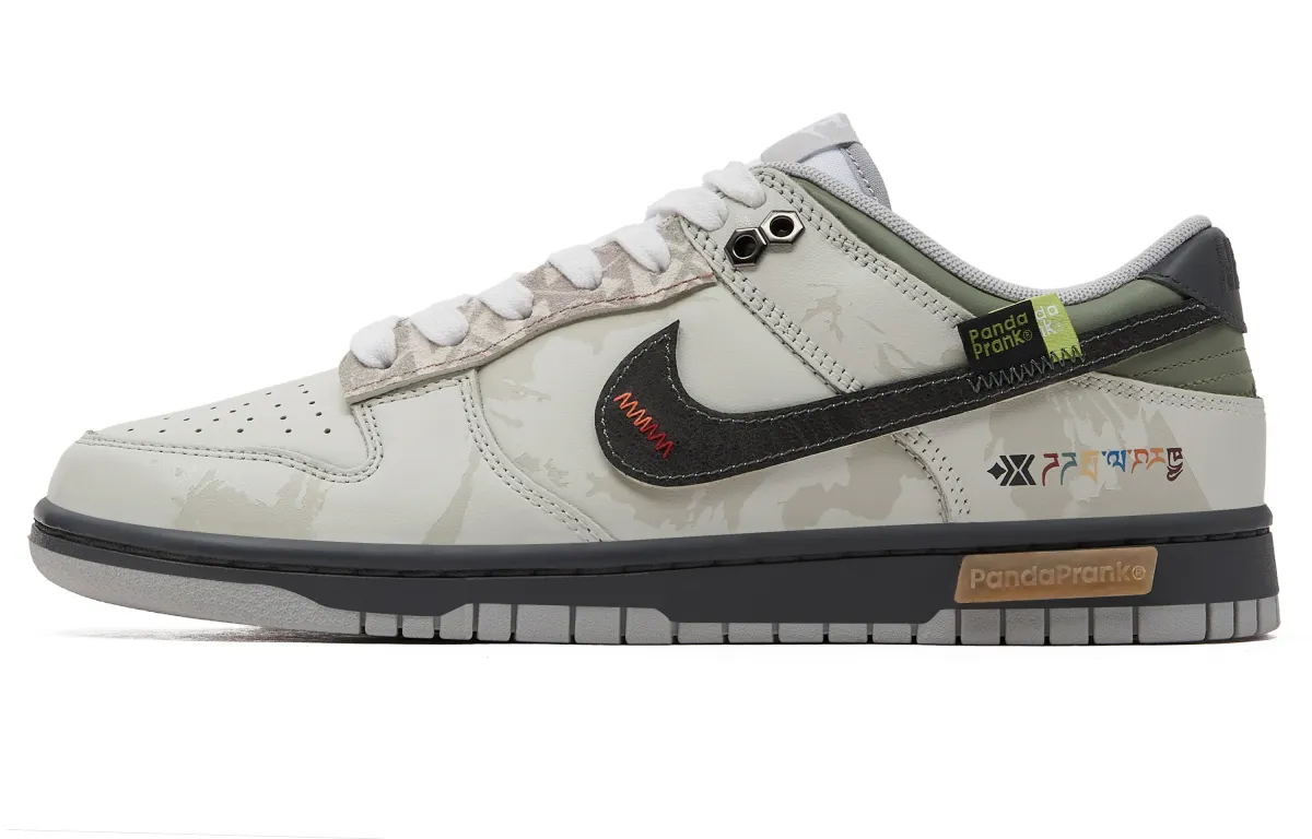 Nike Dunk Abrasion Resistant Low top Skateboard Shoes Men's Gray Black