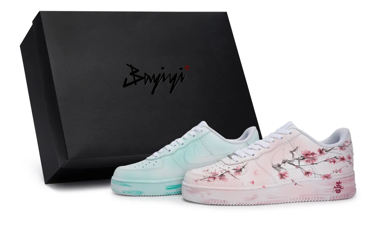 Nike Air Force 1 Skateboard Shoes Unisex Low Top White/Pink/Cyan/Brown