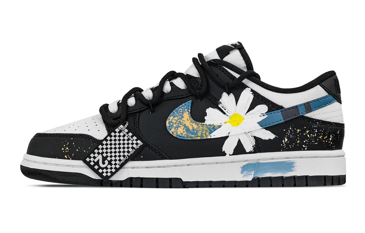 Nike Dunk Interlude Charm Abrasion Resistant Abrasion Resistant Low top Skateboard Shoes Unisex Blue White Black