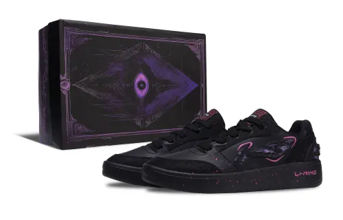 Li Ning Sycee V3 Slip Resistant Abrasion Resistant Low top Skateboard Shoes Men's Black Purple