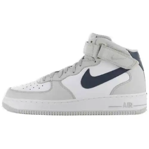 Nike Air Force 1 Slip Resistant Abrasion Resistant Mid top Skateboard Shoes Men's Gray Blue