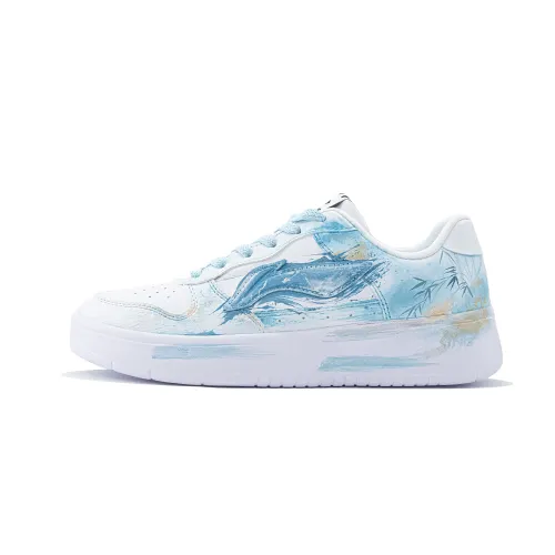 Li Ning Floating Boat Abrasion Resistant Breathable Low top Skateboard Shoes Unisex Peacock Blue