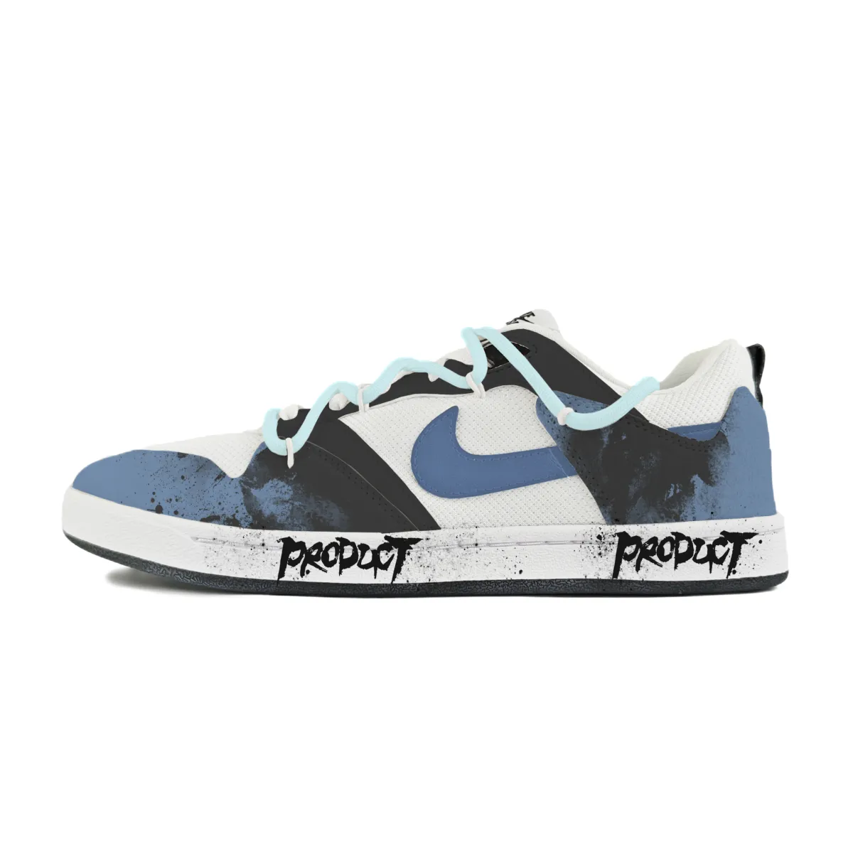 Nike SB Alleyoop Abrasion Resistant Low top Skateboard Shoes Men's White Black Blue