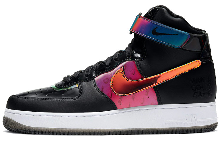 Nike Air Force 1 07 LV8 \"Good Game\" Video Game League of Legends Colorful Laser High Top Shoes Men's Black Orange