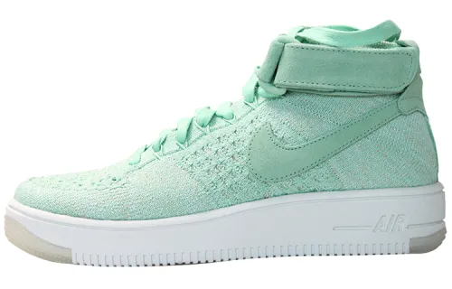 Nike Air Force 1 Flyknit Synthetic Leather Slip Resistant Lightweight Abrasion Resistant Mid top Skateboard Shoes
