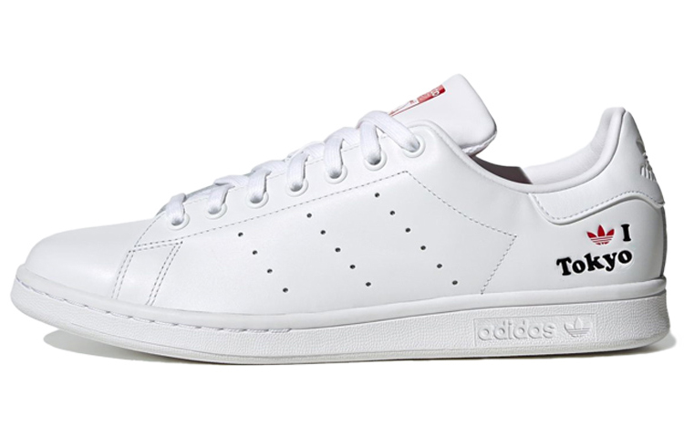 Кеды adidas Stan Smith (бело-красные) — фото 1
