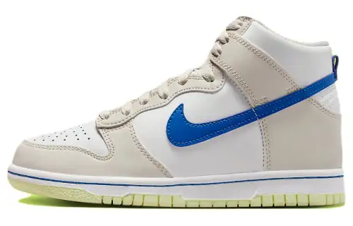 Nike Dunk High Abrasion Resistant Breathable High top Skateboard Shoes Men's Beige Blue