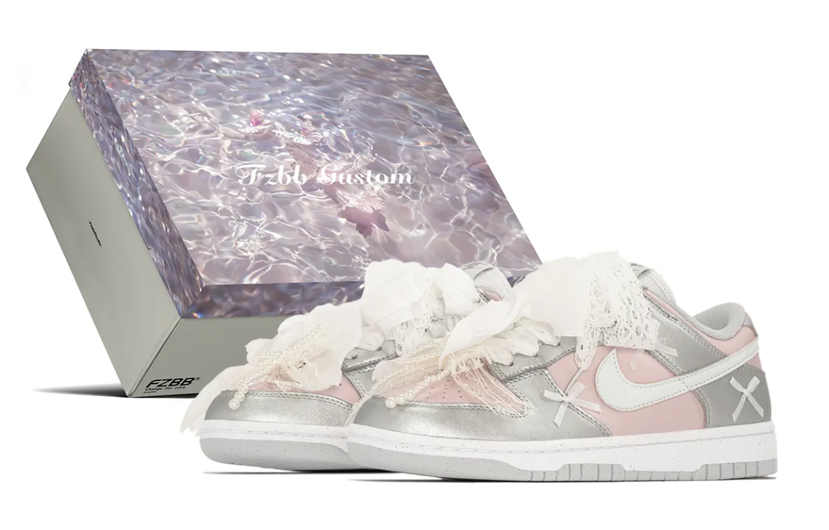 Nike Dunk Sparkling Galaxy Low top Skateboard Shoes Women's Pink Silver