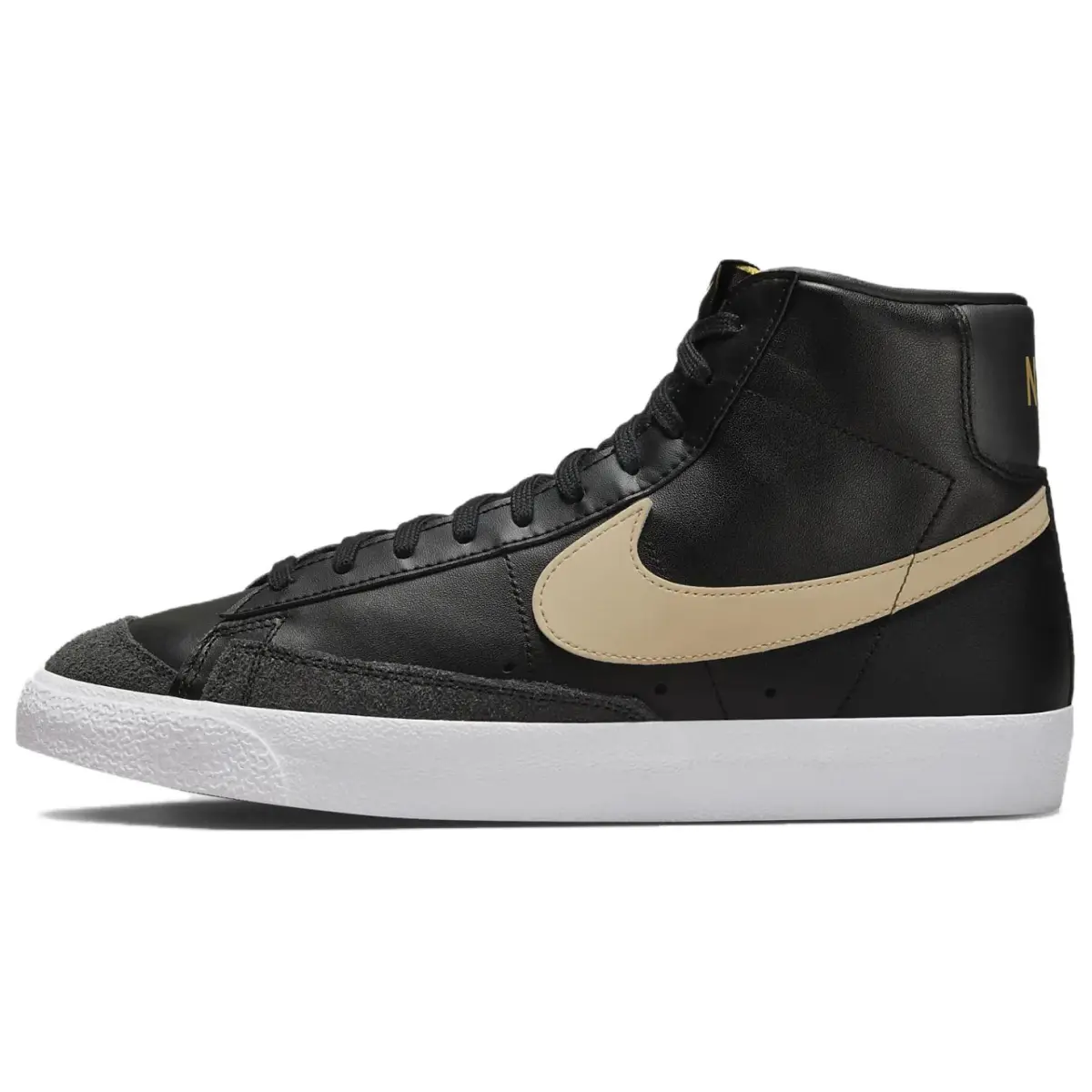 Nike Blazer Mid Mid Men's High-Top Skate Shoes Comfortable Lightweight Slip-Resistant Black Gold