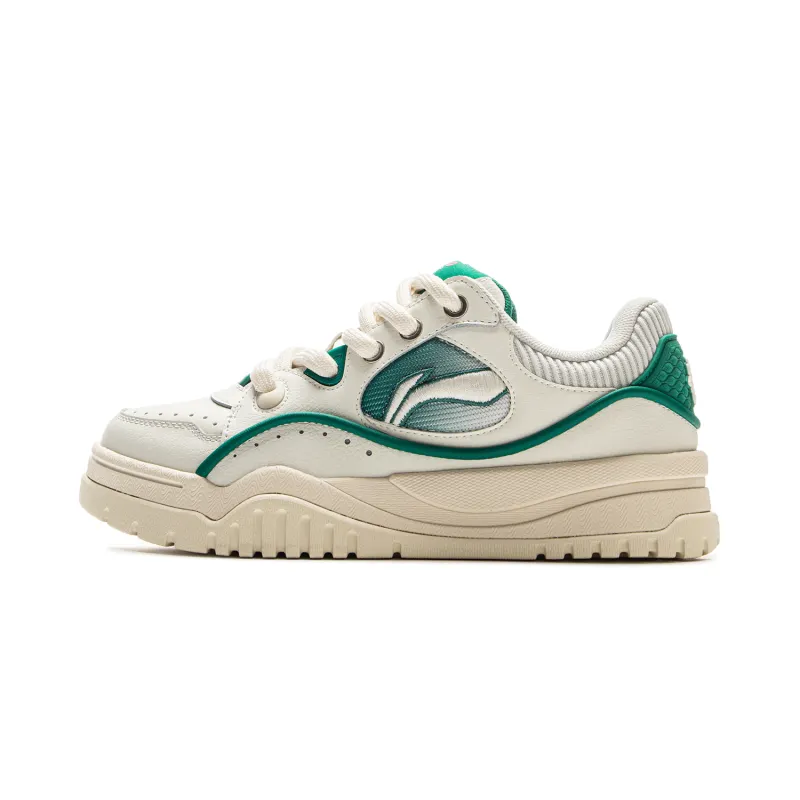 Li Ning x LOL Slip Resistant, Abrasion Resistant, Lightweight Low top Skateboard Shoes Women's Beige Green