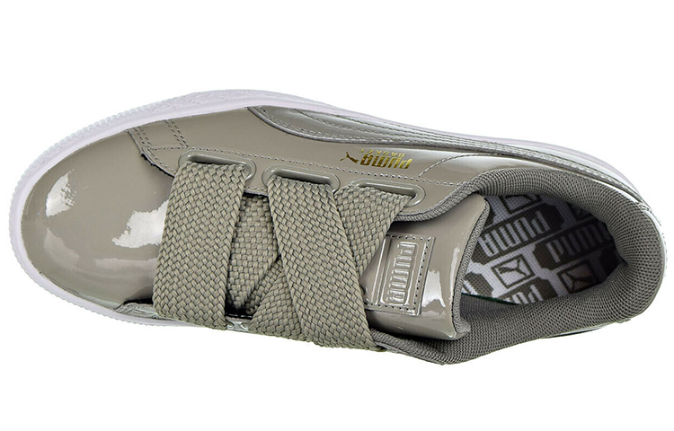 Женские кеды PUMA Basket Heart Patent (серебристо-серые) — фото 5