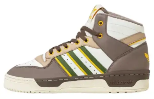 Adidas Originals Rivalry Abrasion Resistant Breathable Mid top Skateboard Shoes Unisex White Umber