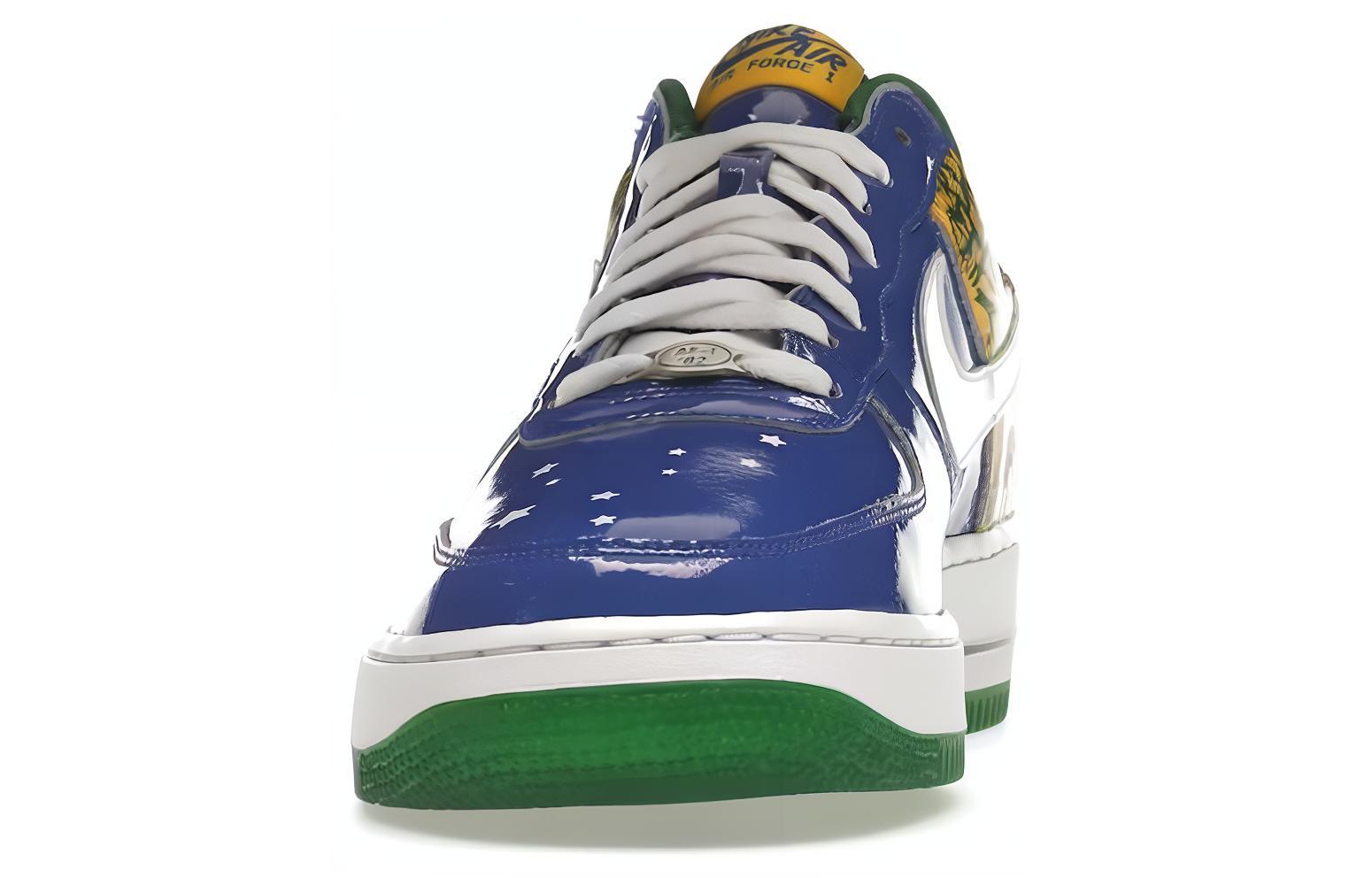 Мужские кроссовки Nike Air Force 1 Ronaldinho (сине-бело-желтые) — 皇家/白/玉米/松绿 — фото 3
