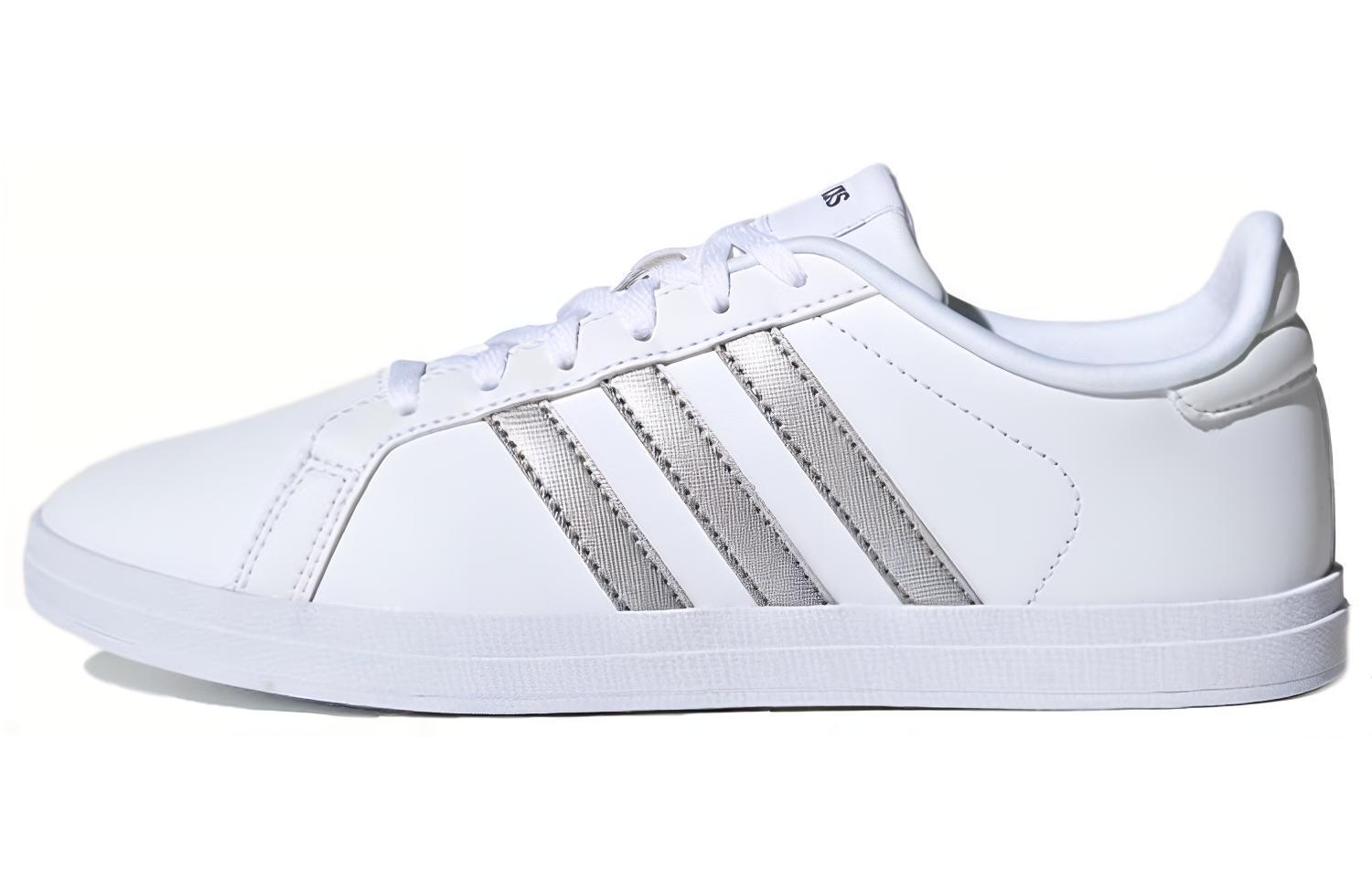 Женские кеды adidas neo Courtpoint X (бело-серебряные) — Белый / серебристый — фото 1