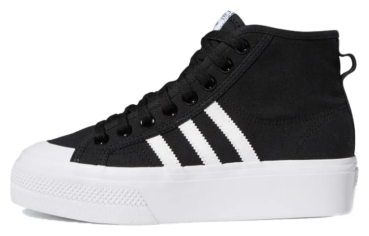 Nizza Wmns Adidas Originals Platform Mid 'Core Black White' Women's