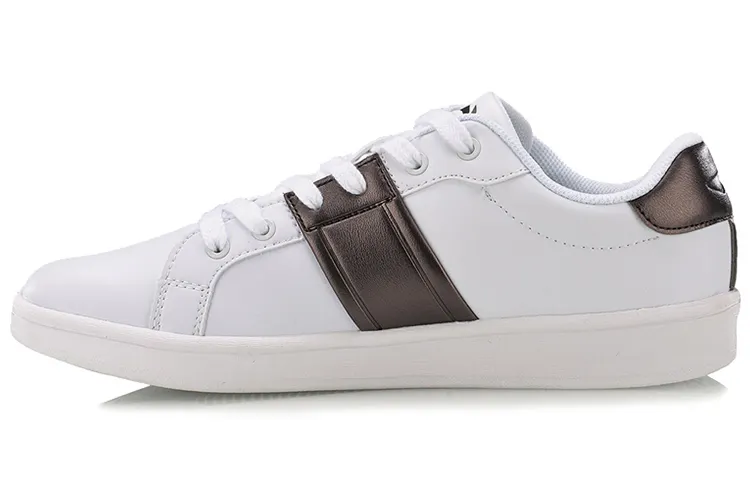 Li Ning Slip Resistant, Abrasion Resistant, Lightweight Low top Skateboard Shoes Unisex White Brown