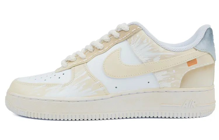 Nike Air Force 1 7 Leather Coverage Thermal Coverage Low top Skateboard Shoes Men's Beige Yellow