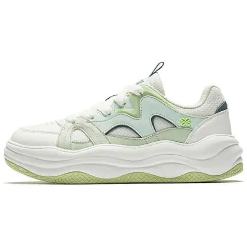 Anta Ice Cream Fashion Trend Cushioning Lightweight Height Increasing Low top Skateboard Shoes Women's White Green