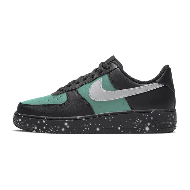 Nike Air Force 1 Slip Resistant Low top Skateboard Shoes Women's Black White Green