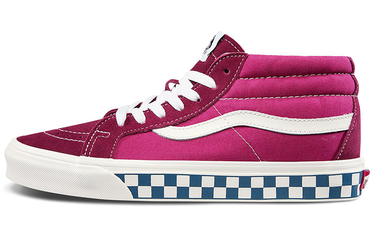 Sk8 Vans-Mid Reissue 'Checker Sidewall - Rumba Red Jazzy'