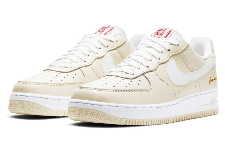 Кеды Nike Air Force 1 07 Low PRM EMB "Popcorn" (молочные) — Молочный — фото 3