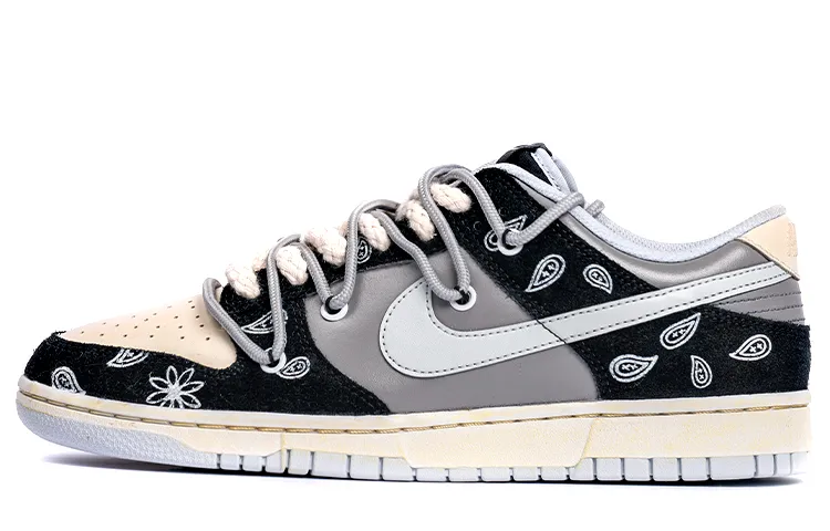Nike Dunk Vibe Slip Resistant Abrasion Resistant Low top Skateboard Shoes Unisex Gray Black