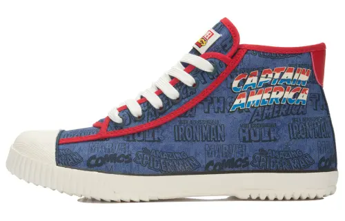 Li Ning Marvel Collection, Captain America High top Skateboard Shoes Men's Blue White