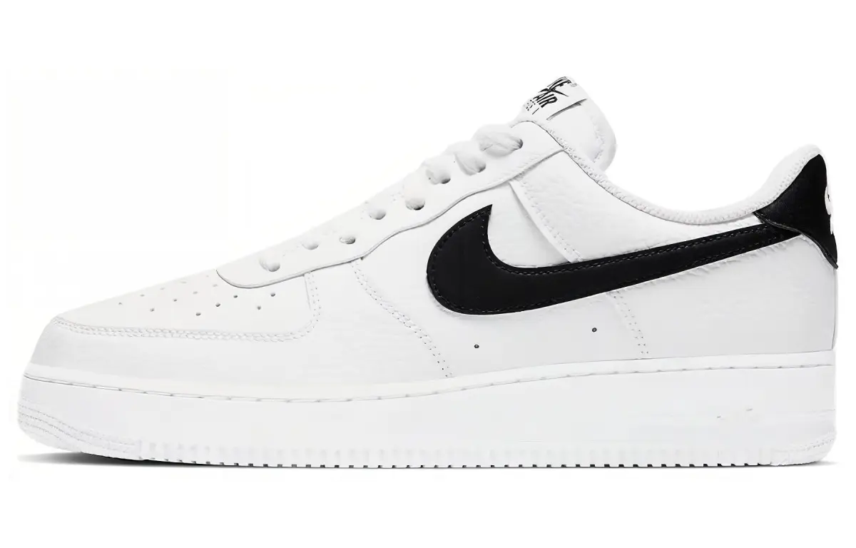 Nike Air Force 1 White And Black Slip Resistant Low top Skateboard Shoes Men's White Black