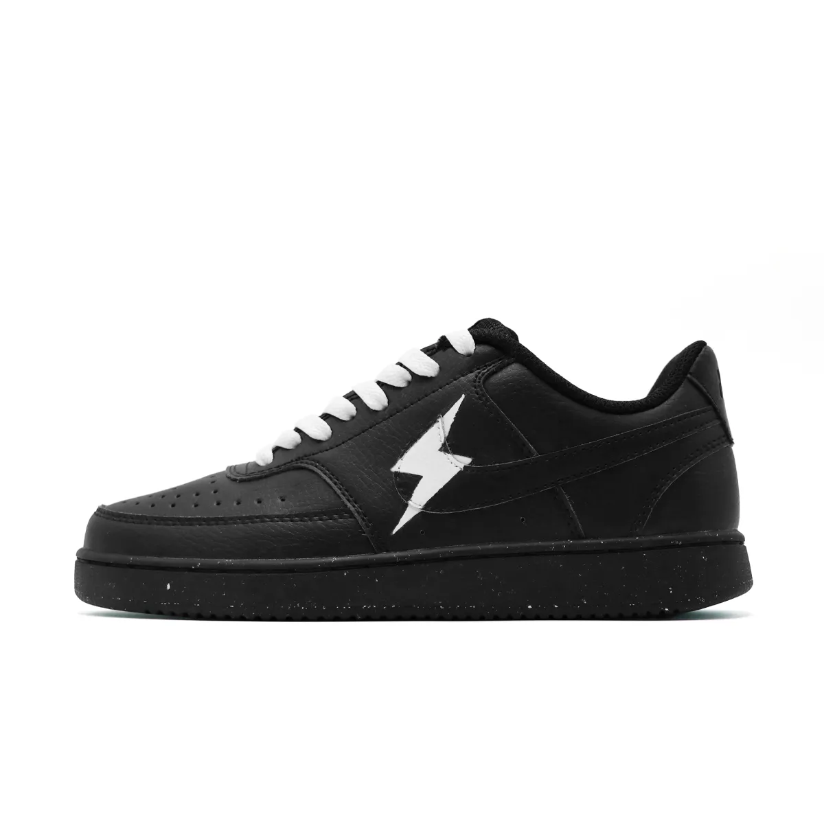 Nike Court Vision Low White Horse Gap Artificial Leather Comfortable Low top Skateboard Shoes Unisex Black