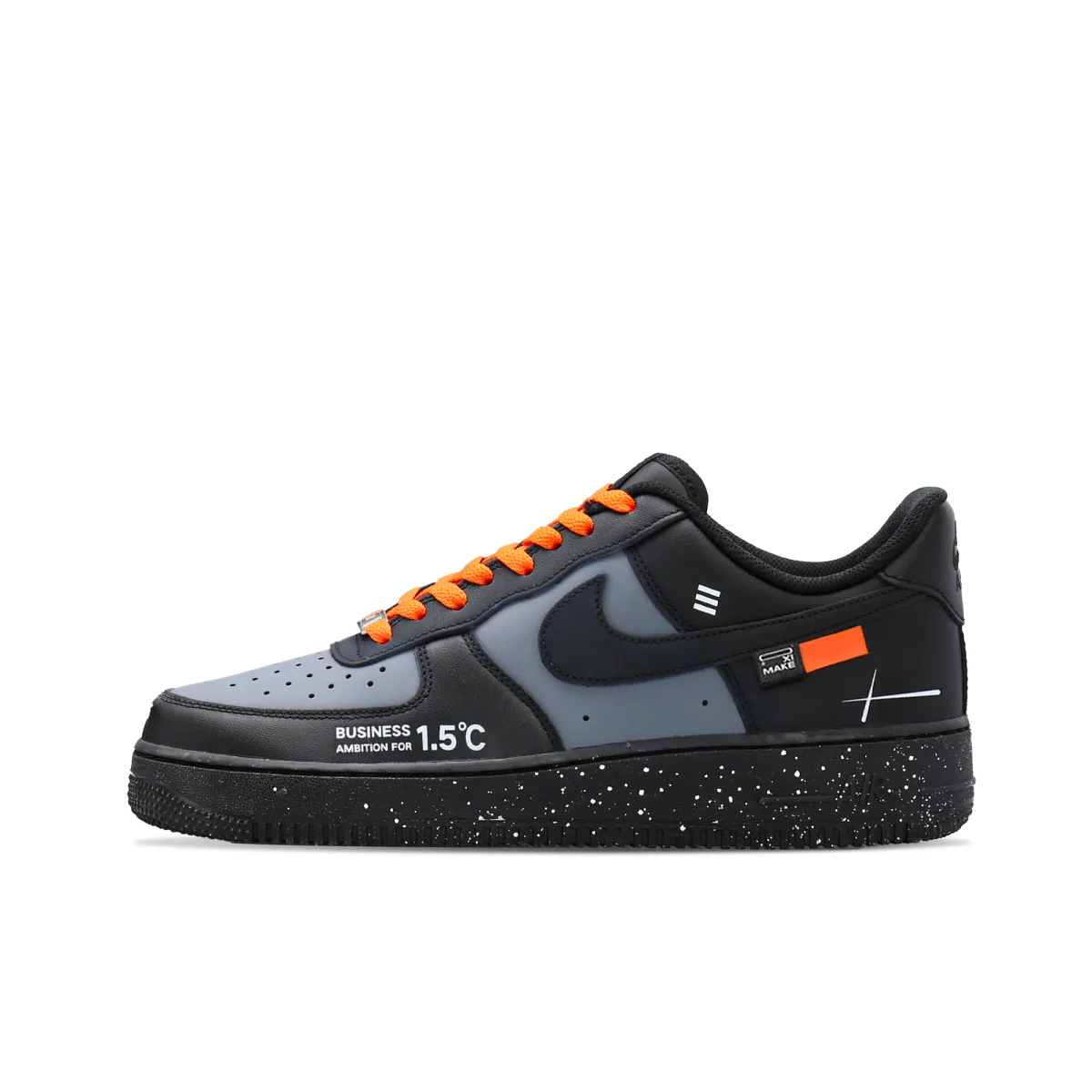Nike Air Force 1 Height Increasing Low top Skateboard Shoes Unisex Black Orange