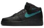 Nike Air Force 1 Non slip Lightweight Mid top Skateboard Shoes Unisex Black