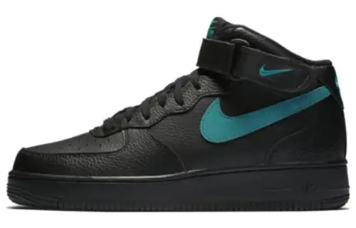 Nike Air Force 1 Non slip Lightweight Mid top Skateboard Shoes Unisex Black