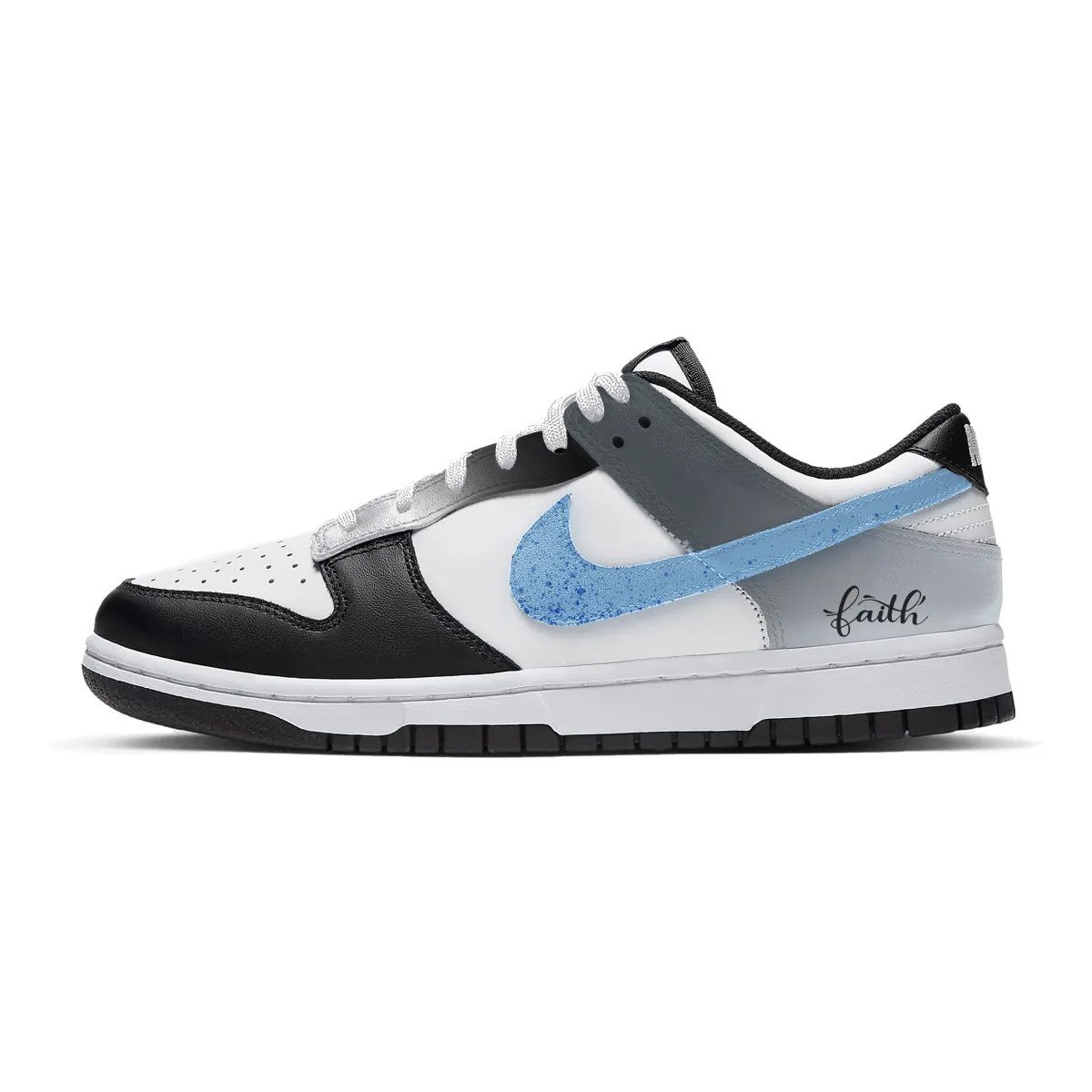 Nike Dunk Summer Panda Synthetic Leather Low top Skateboard Shoes Unisex Black White Blue